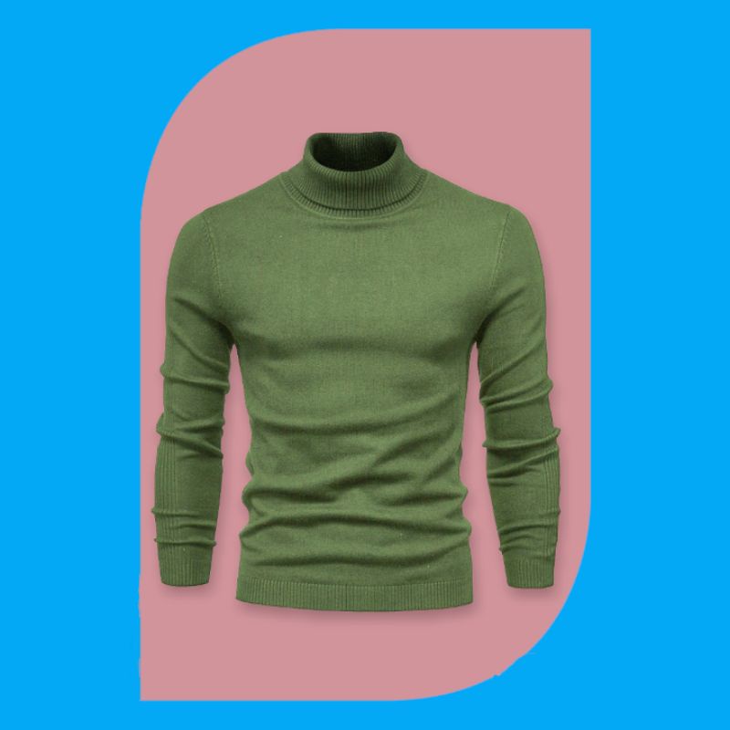 Sweater Turtleneck Rajut Pria