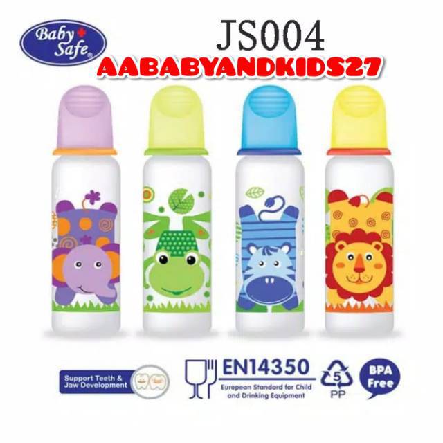 BOTOL SUSU BAYI KARAKTER BABY SAFE 250 ML JS004 BPA FREE-BOTOL SUSU BAYI BERKARAKTER