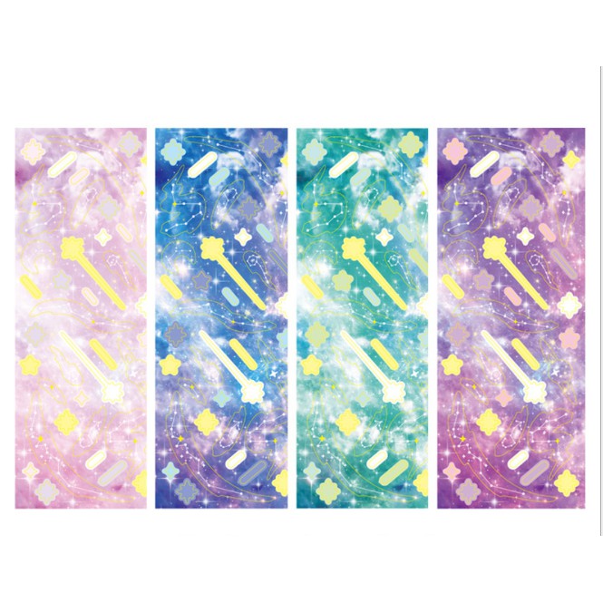 Stiker ROMANTIC GALAXY / Sticker untuk Buku Hitam tema GALAXY / Stiker DIY / Hiasan Scrap Book / Dekorasi Stiker Unik Cantik