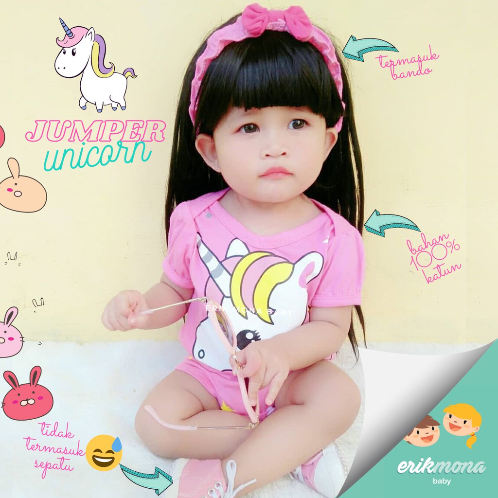 baju bayi jumper bayi lucu model unicorn