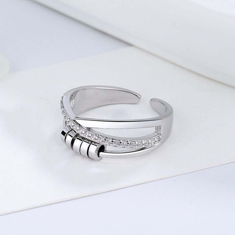 Inf Mainan Fidget Ring Dengan Manik-Manik Untuk Pereda Stress / Gelisah Pria / Wanita