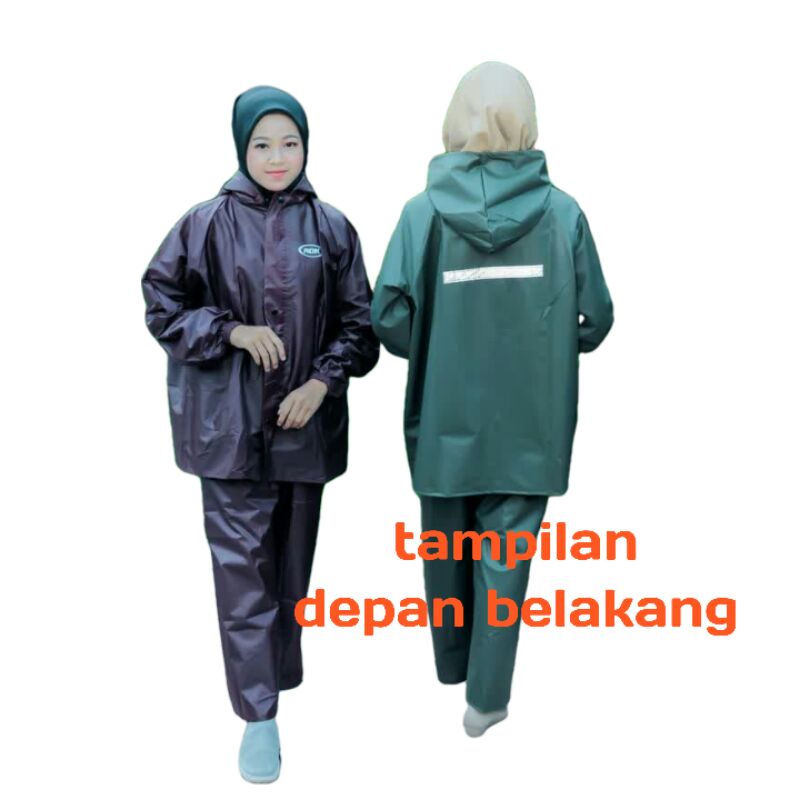 JAS HUJAN TERBAIK BY ADK SETELAN JAKET CELANA UNTUK PRIA DAN WANITA BAHAN PARASIT MIC/BIWAY BEST CUALITY