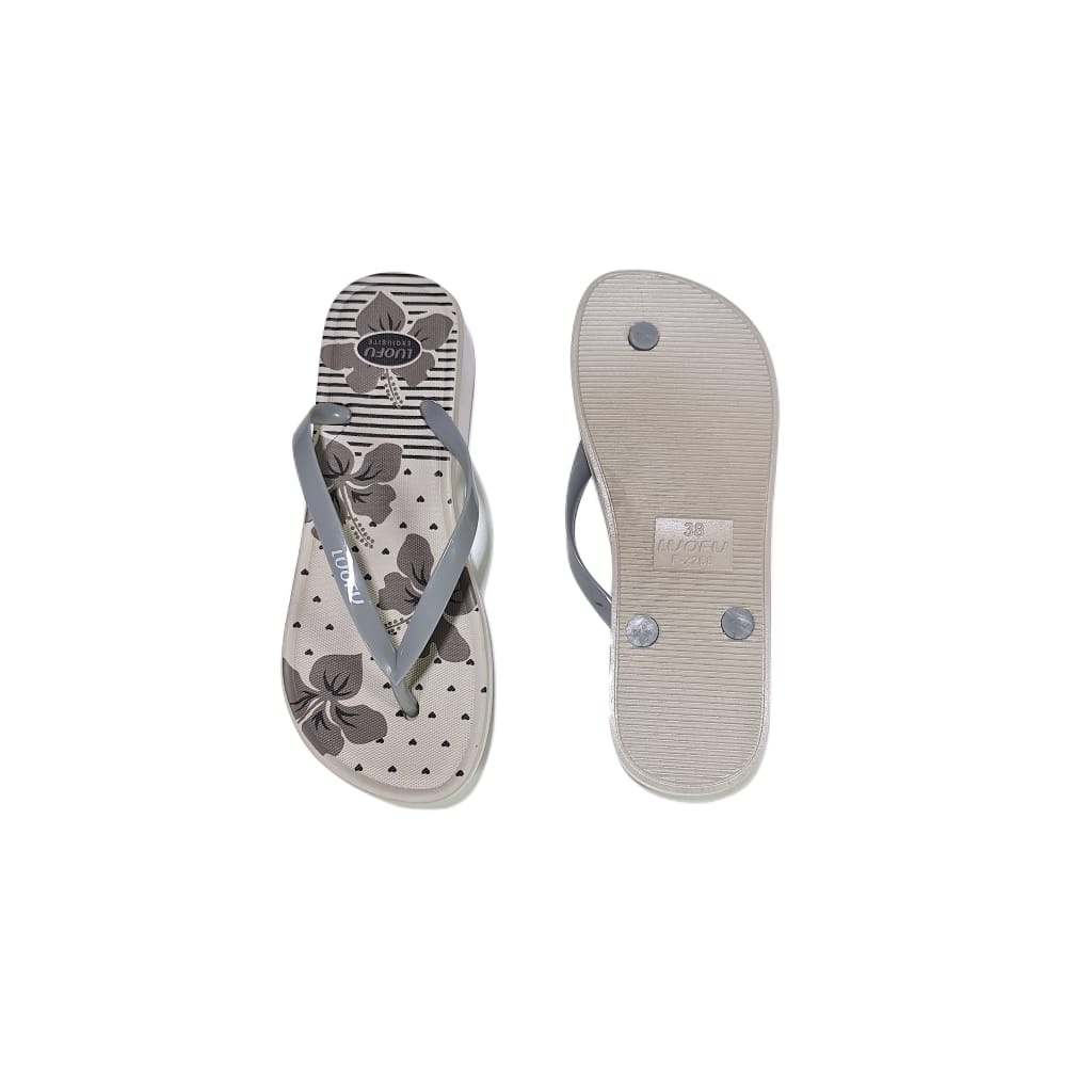 LUOFU ORIGINAL jelly sandal karet empuk warna jepit wanita import sendal cewek F2268A15JKB