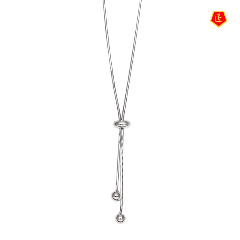 [Ready Stock]Korean Style Light Luxury Personality S925 Silver Necklace Women's Simple