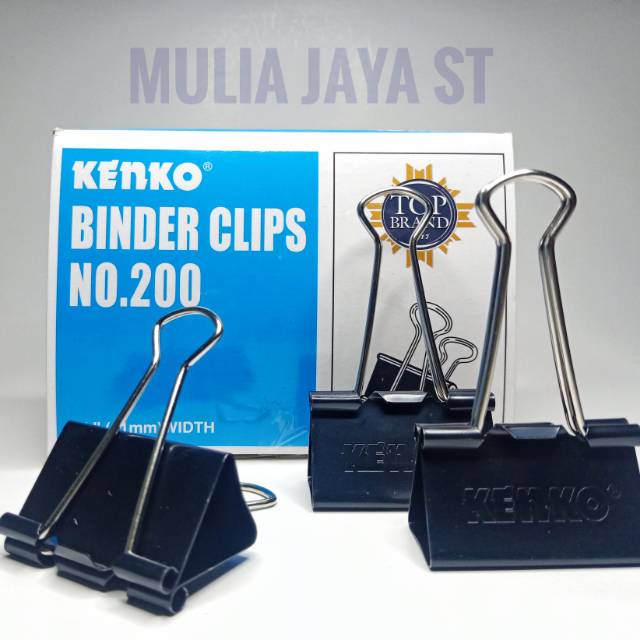 

Binder Clip KENKO NO.200 1 1/8" (41mm) / Penjepit Kertas