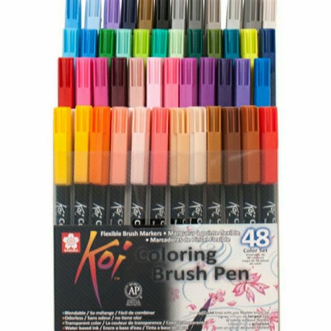

(BISA COD) Brush Pen Sakura Set 48 Koi Coloring Brush Pen DISKON Kode 24