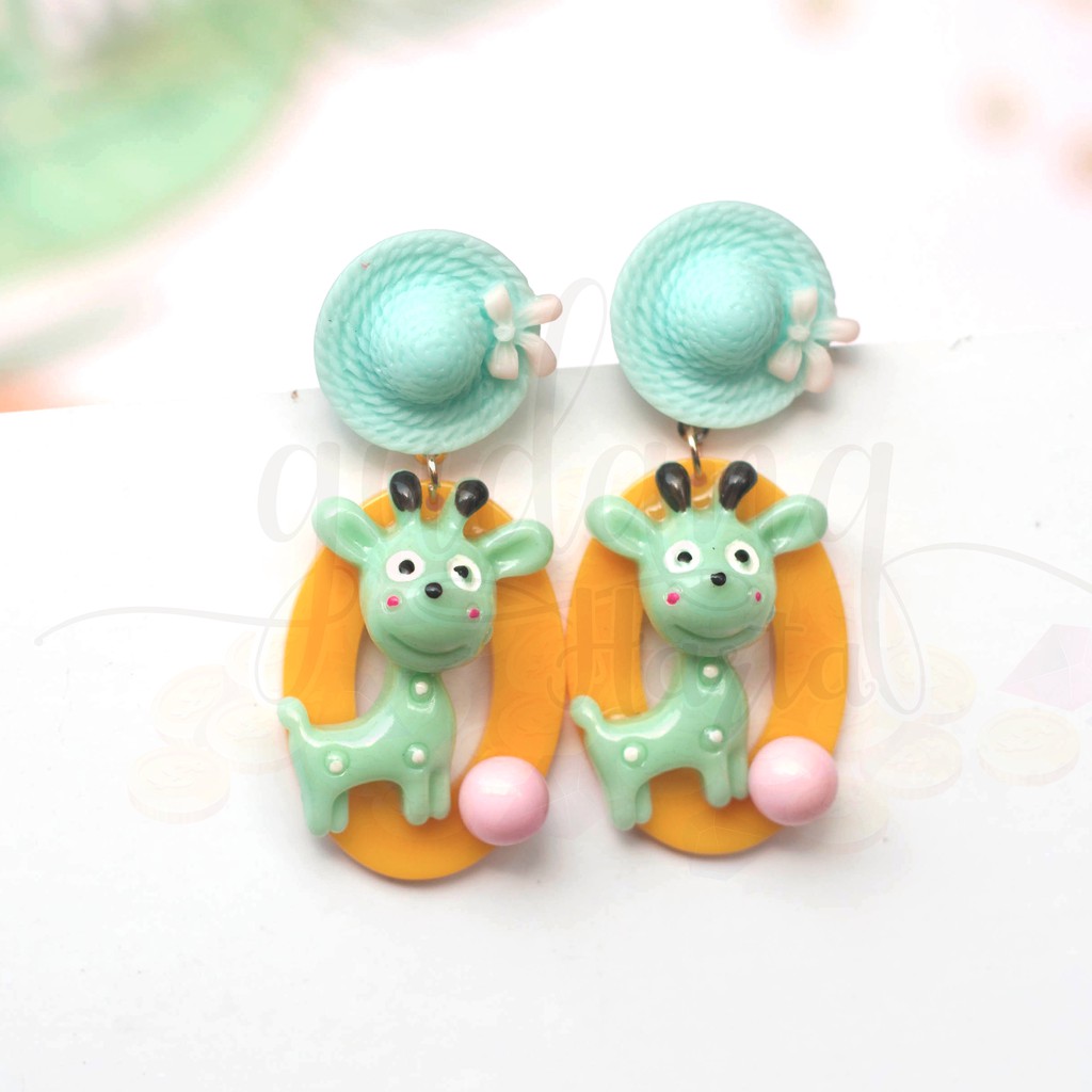 Anting Stud Colorfull Giraffe Jerapah Kado Lucu Hadiah Unik GH 203636