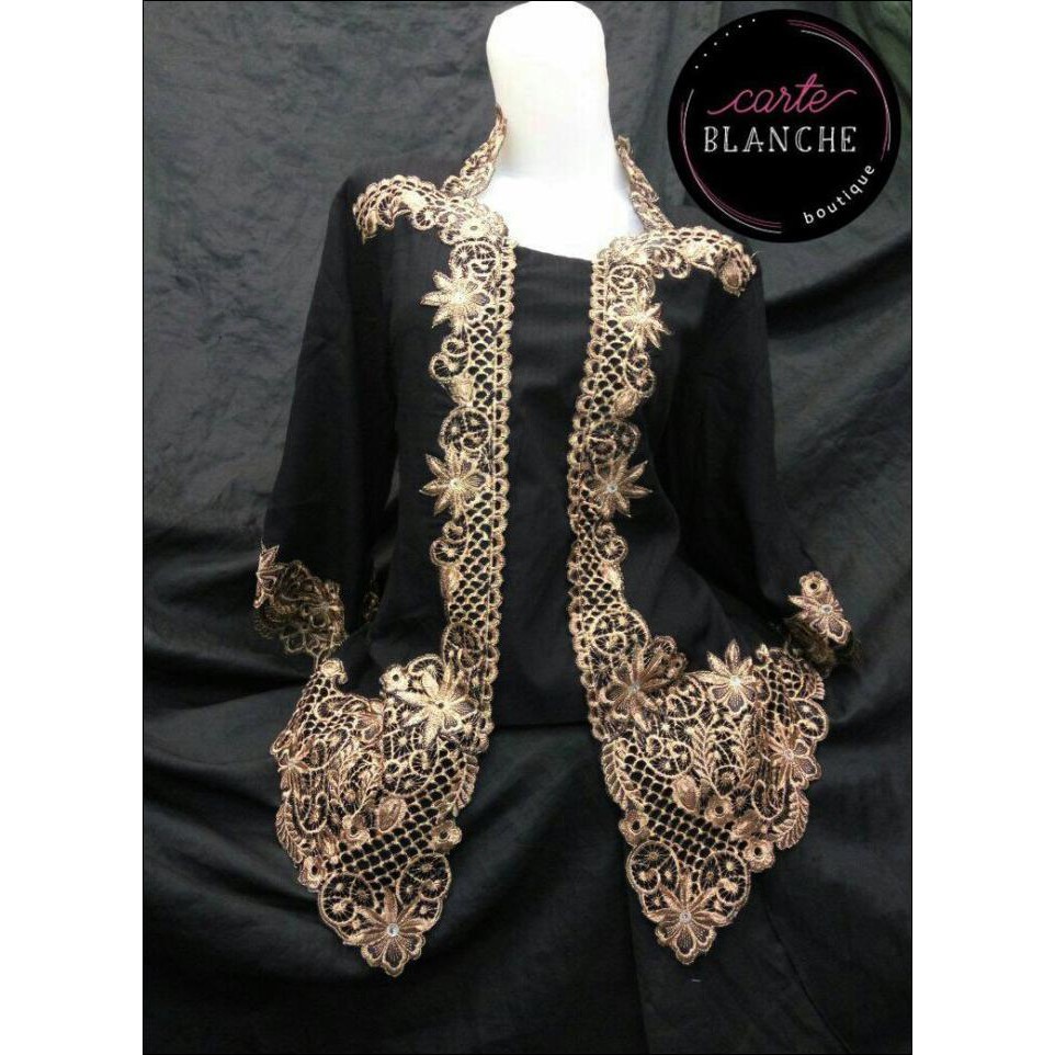 KEBAYA MODERN KUTU BARU HITAM EMAS