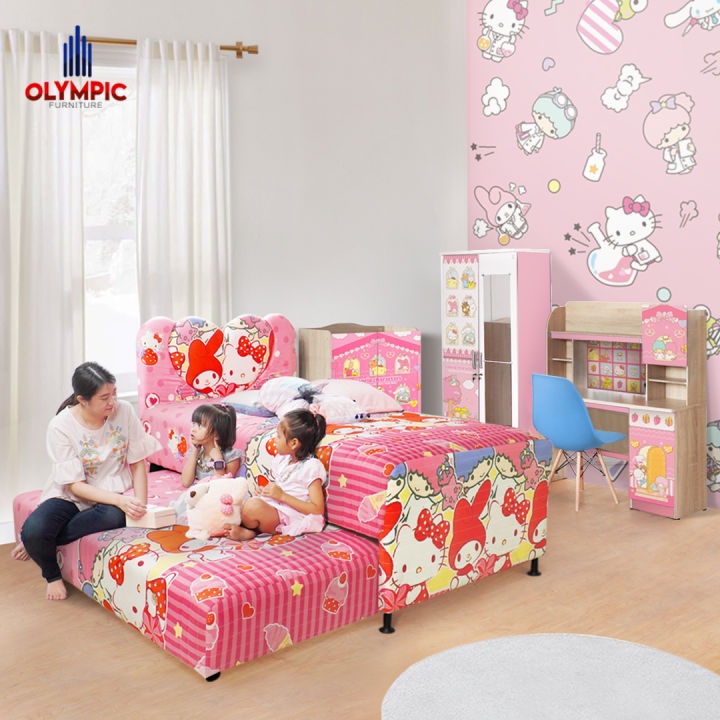 kasur springbed anak spring bed 2 in 1 kasur sorong matras springbed caracter HELLO KITTY OLYMPIC