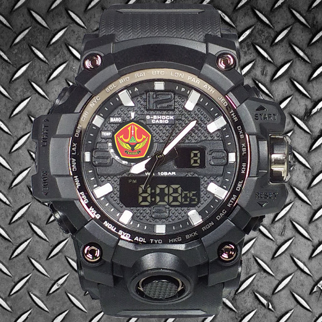 (Istimewa Bossque) Jam BANSER NKRI Double Time Full Black (Exclusive)