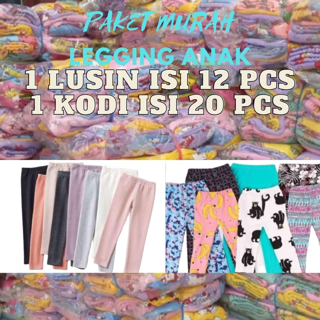 PAKET USAHA LEGGING ANAK ISI 20 PCS (GROSIR DAN KODIAN)