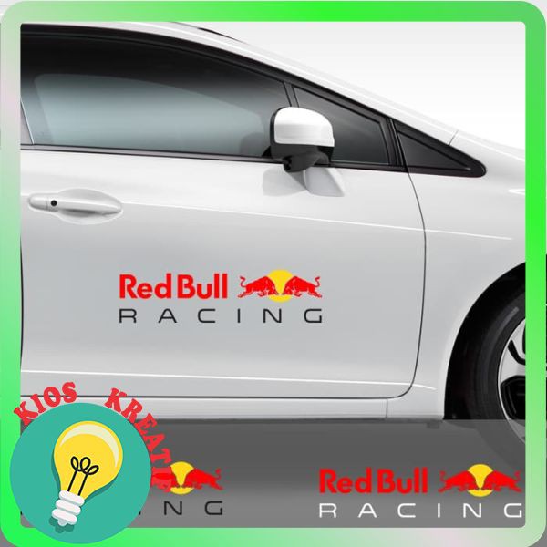 New Sticker Red Bull Racing 60 cm Pintu Kaca Mobil Racing Stiker Cutting
