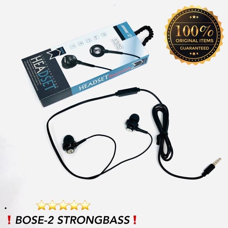 Headset Bose2 Bass Handset HF Hansfree Bose2 Mic Earphone Bose2 Bass