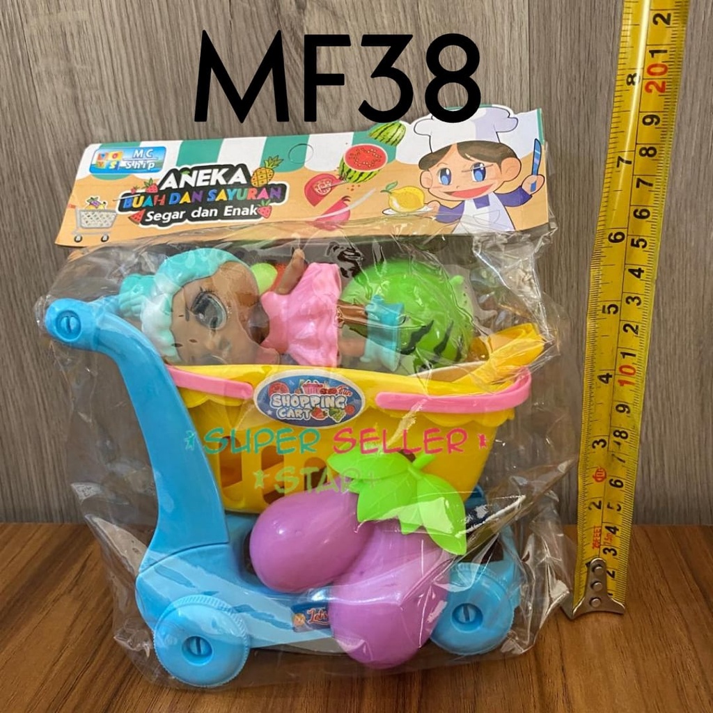 MAINAN ANAK ANEKA BUAH DAN SAYURAN MF38 / BONEKA TROLI BUAH & SAYUR