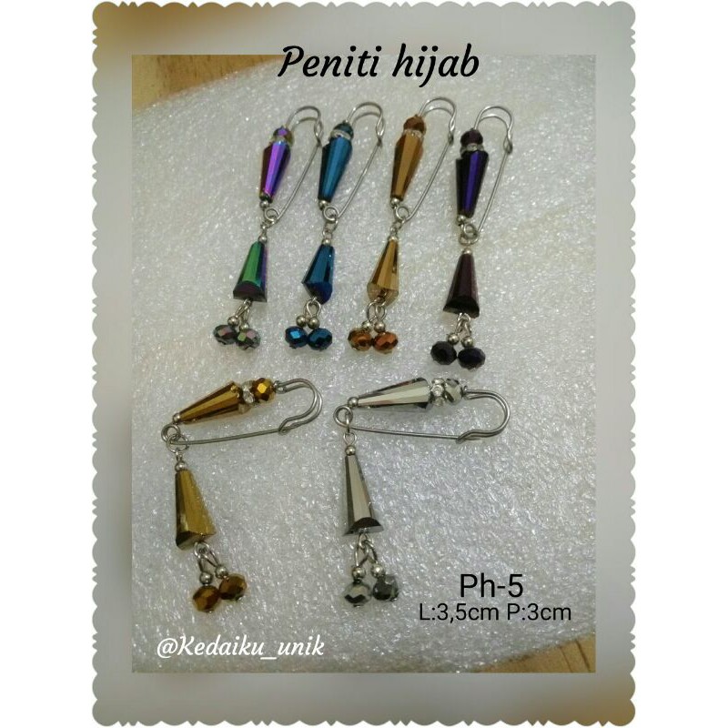 peniti hijab kristal berjuntai ph-05