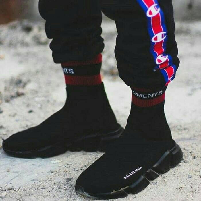 SEPATU BALENCIAGA TOP SPEED TRAINER BLACK FULL PREMIUM QUALITY