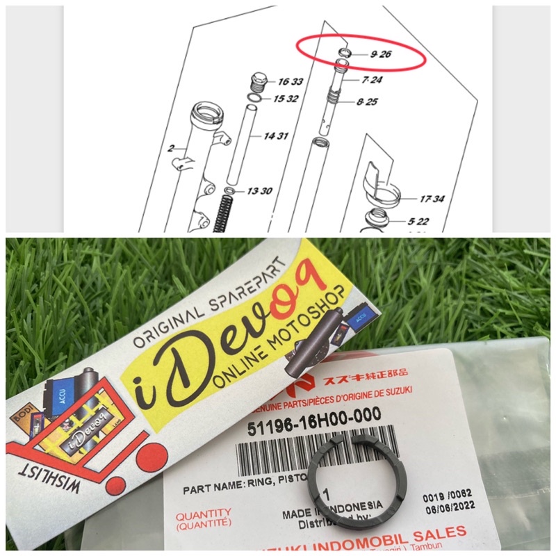 Ring Fiber Ring Piston Fork Suling As Shock Depan Satria Fu Fi Raider Fi Original SGP