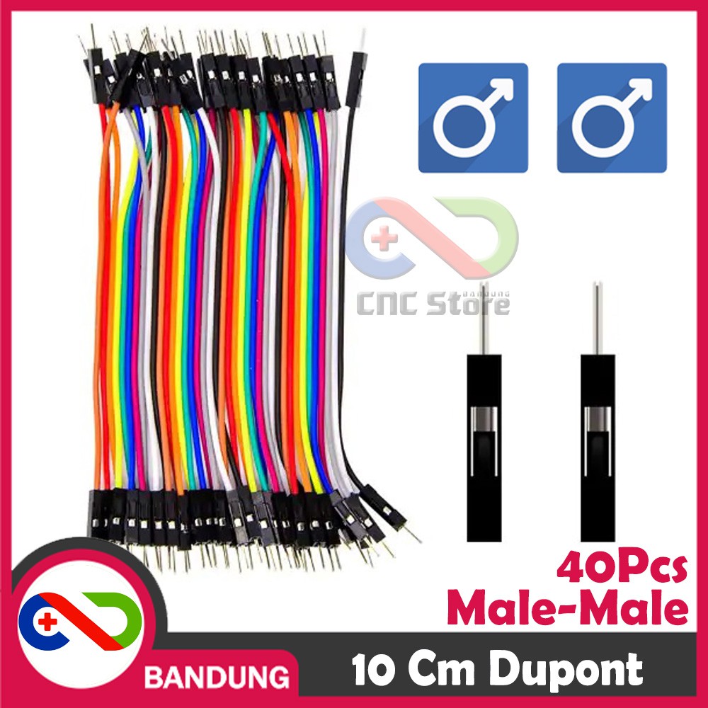 40PCS JUMPER CABLE KABEL 10CM MALE TO MALE DUPONT | Shopee