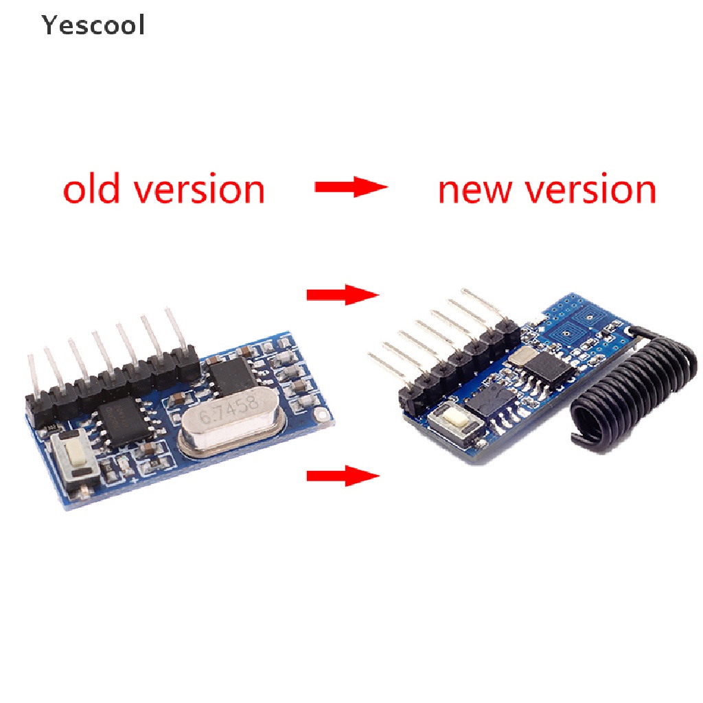 Yescool 1Pc Modul decoder receiver rf 433mhz 4 channel Untuk encoding 1527