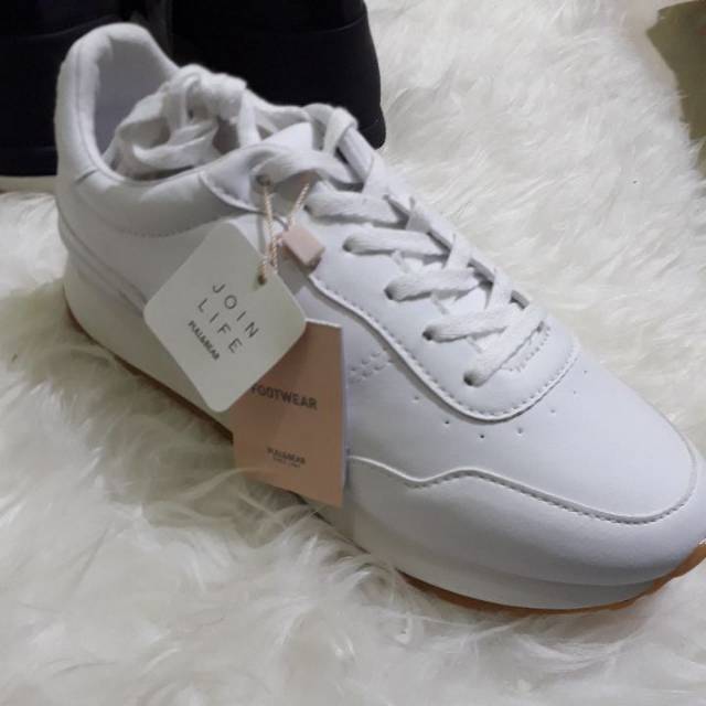 SEPATU PULL & BEAR PULL&BEAR AUTHENTIC WHITE SNEAKERS HIGH HEELS