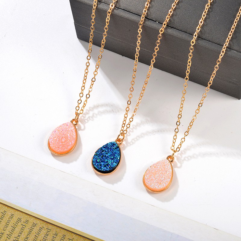 Kalung Necklace Women Korea Simple Water Drop Pendant Fashion Kalung Cluster Manis