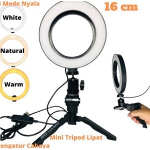 Tripod Ring Light Mini Lipat H388S  / Tripod Selfie Lampu Make Up Vlog