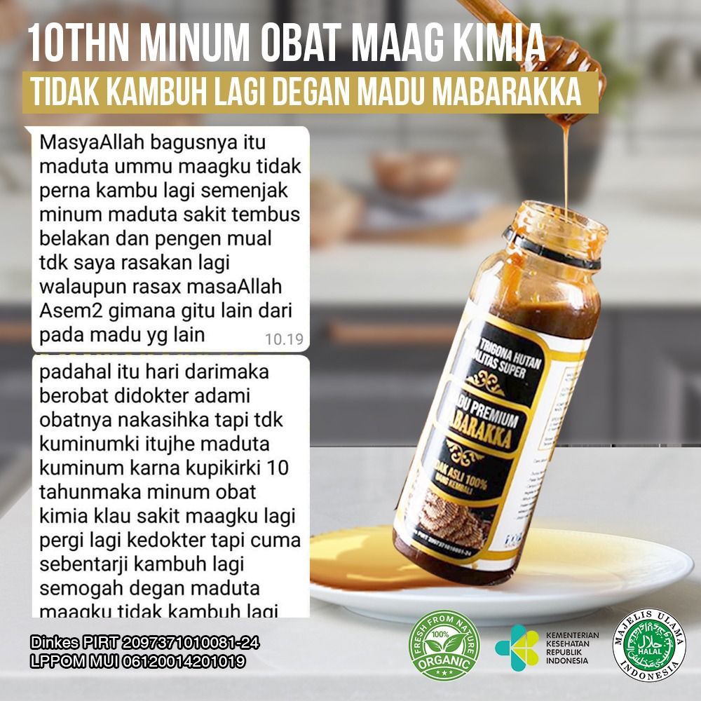 Madu Trigona Hutan Mabarakka Asli Berkualitas Banyak Khasiat Indonesia