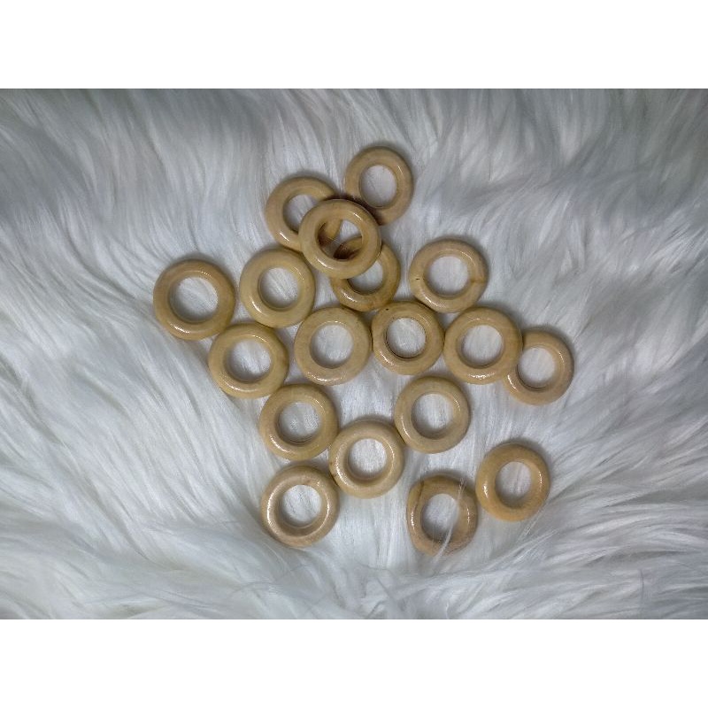 ring kayu bulat manik ring macrame