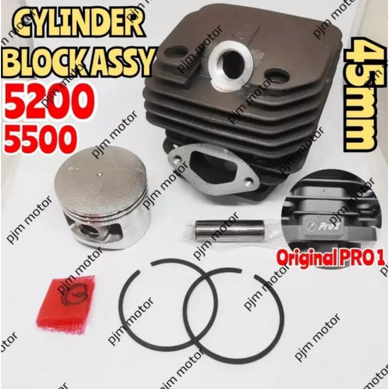 Pro1 Cylinder block Assy Blok boring mesin chain saw senso sinso 5200 5500 528 5800 628 52CC 55CC 58