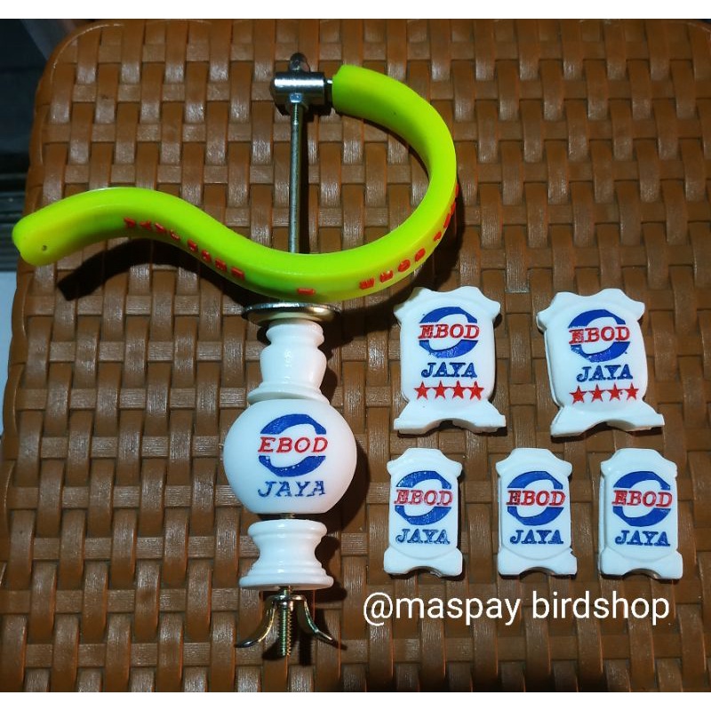 variasi asesoris stoper,pion,gantungan lipat lapis karet sangkar kotak ebod Jaya fullset-Hijau stabilo