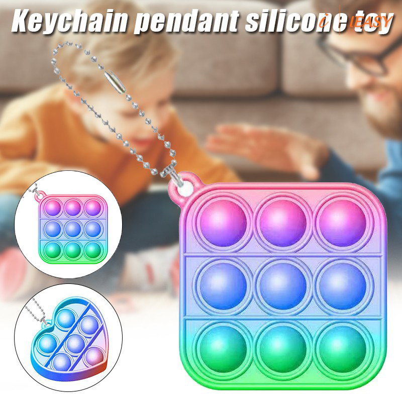 Fidget Toy Pop It Fat Brain Simpl Dimpl Key Chain Stress Release Toy Silicone Push Pop Educational Toddler Baby Early Learning Toys