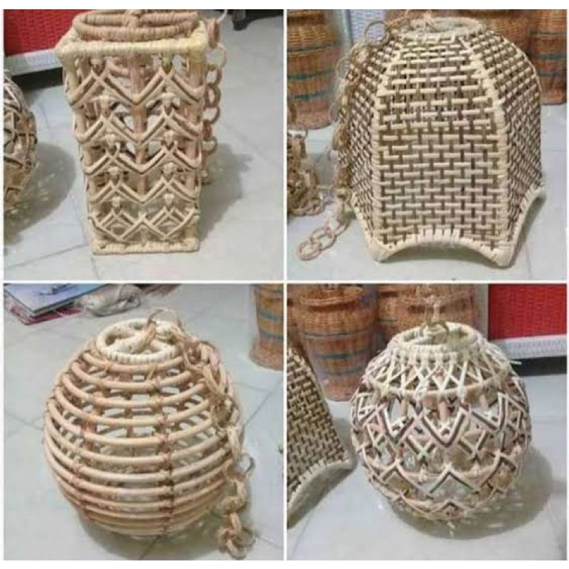 Cup Lampu Rotan Estetik