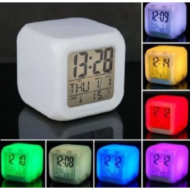 Jam Meja Digital Kubus