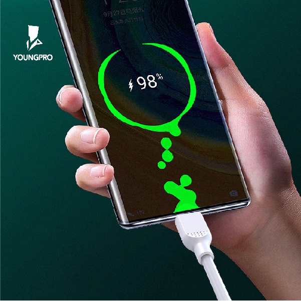 YOUNGPRO CTO-122 Cable Data HP 3in1 USB Micro Type C Lighting IPhone 1 Kable 3 Fungsi Kabel Charger Handphone 120cm Warna Putih dan Hitam