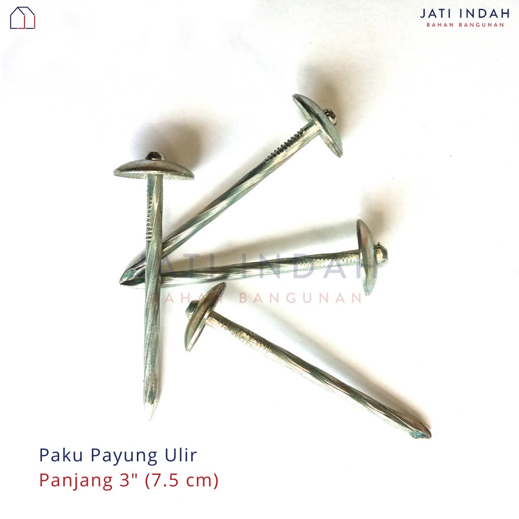 PAKU PAYUNG ULIR 3 INCH / 7.5 CM / PAKU SENG / ASBES (1 ons / 100 gram
