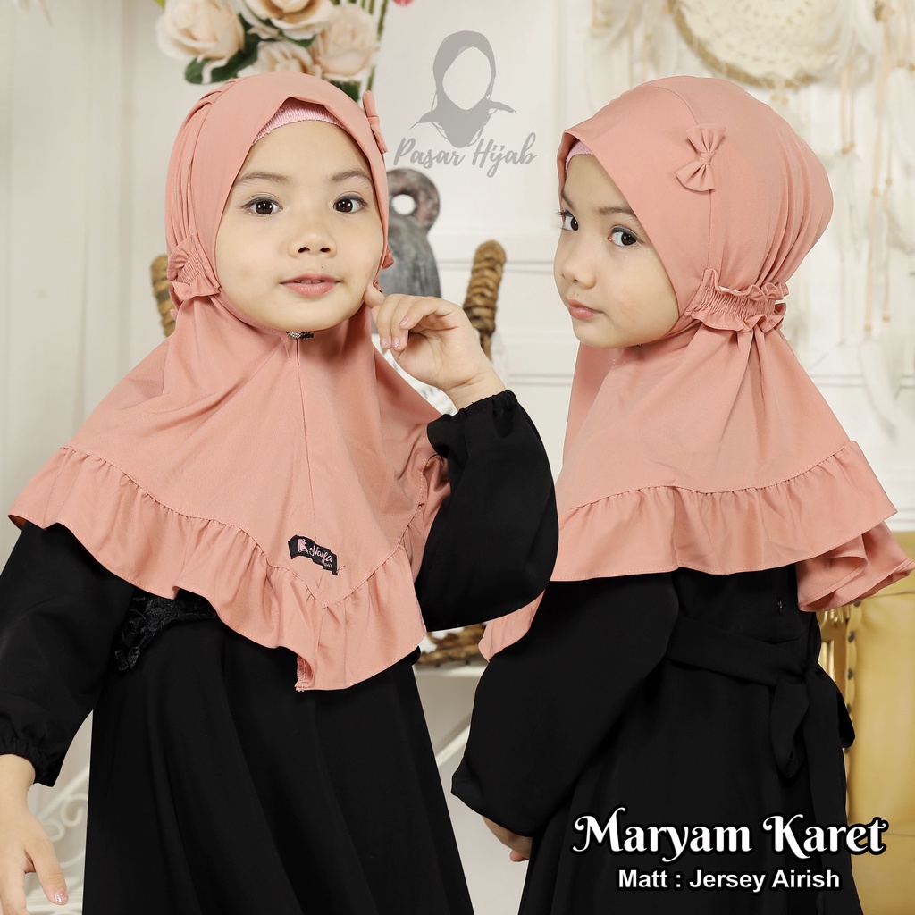 Jilbab Anak Maryam Karet Kerudung Anak Jersey Premium Pasar Hija'b