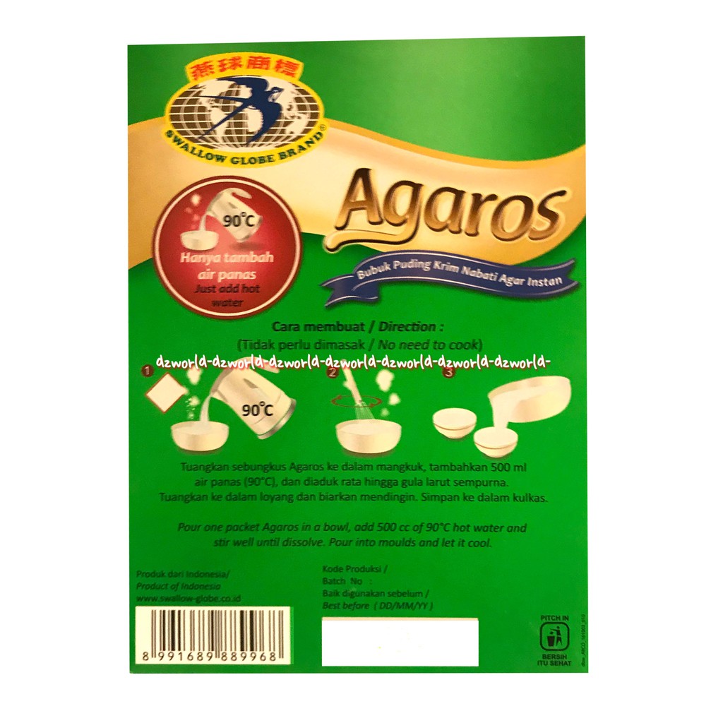 Agaros Puding Rasa Kelapa Muda Coconut Flavour Pudding Instant 180gr