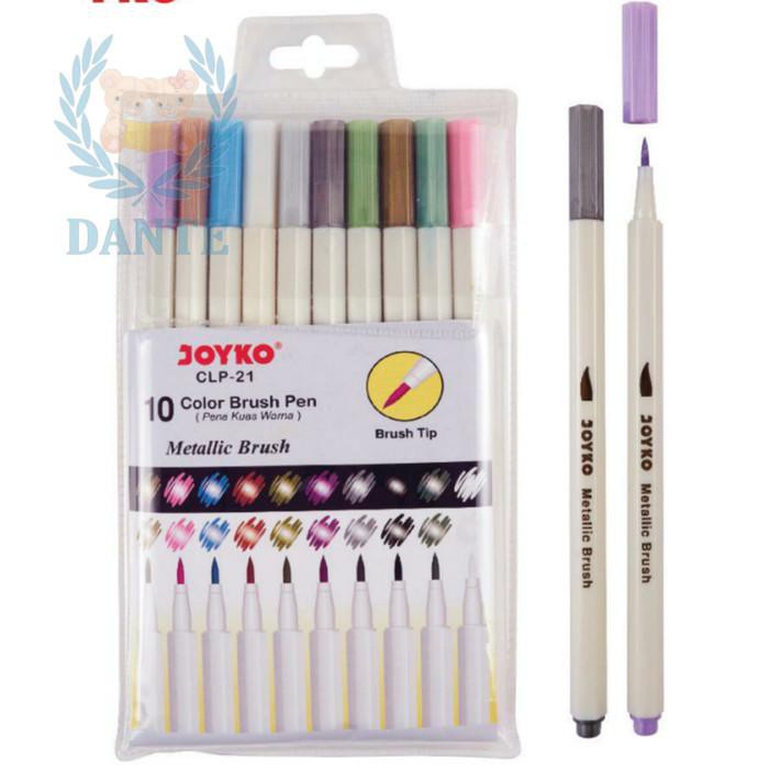 

Kaligrafi / Brush Pen Joyko 10 Warna Metallic Brush Clp-21 Set Murah Meriah Ready