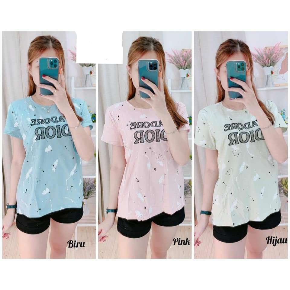 Atasan kaos impor strech JADORE DI*R