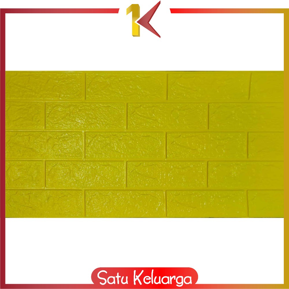 SK-C206 Wallpaper Dinding Foam 3D Kecil Motif Batu Bata / Walpaper Stiker Dinding Dekorasi Kamar-Batu Bata KUNING