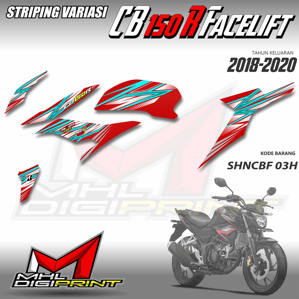 STRIPING VARIASI NEW CB 150R FACELIFT - STIKER NEW CB 150R - SHNCBF 03