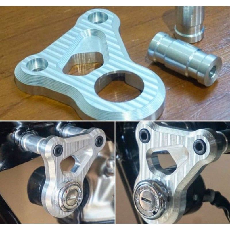 breket dudukan kunci kontak cb gl100 gl megapro tiger rxking semi cnc murah / pangkon kunci motor cb