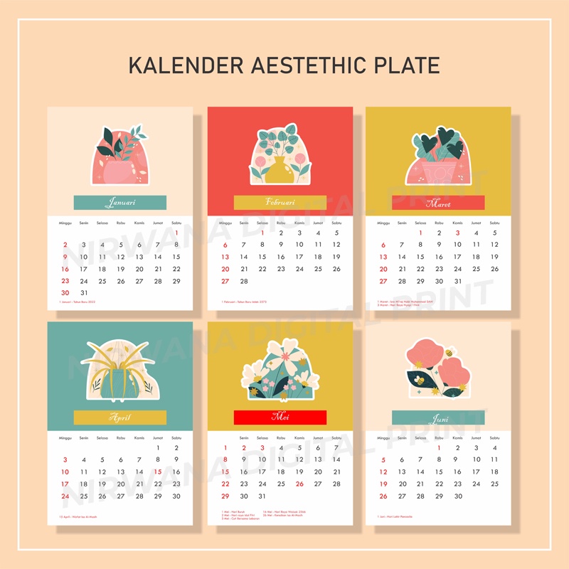

KALENDER MEJA 2023 AESTHETIC PLATE