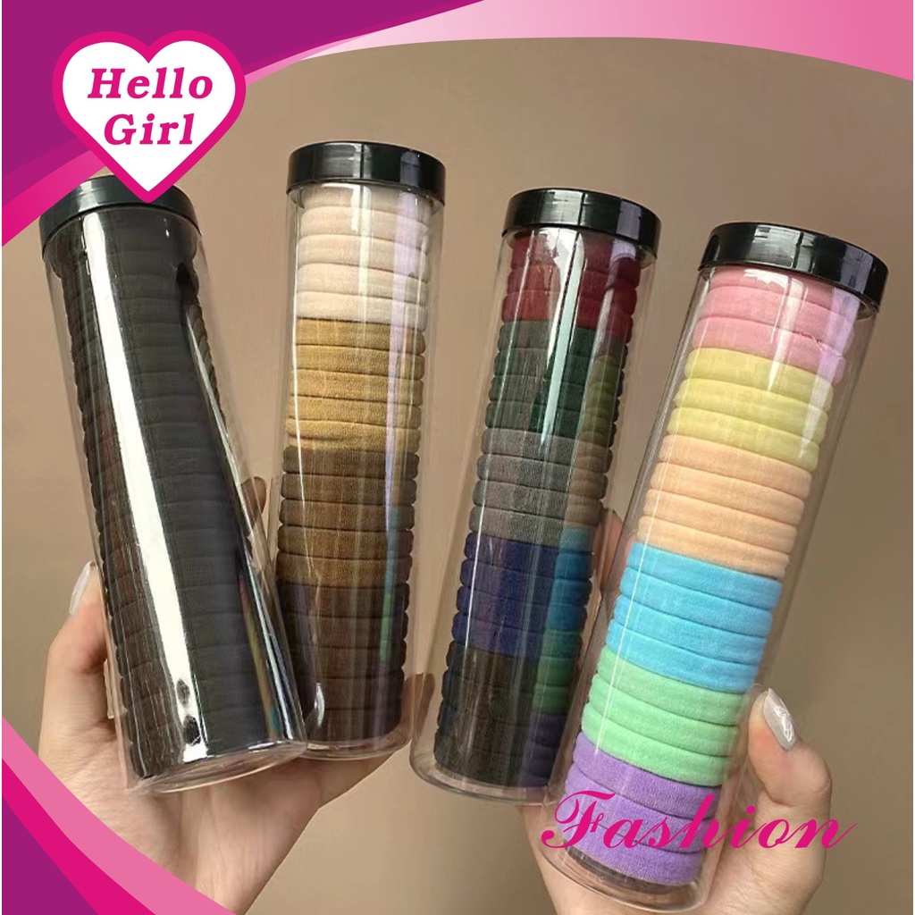 (Hello Girl)F44 20PCS/Box Ikat rambut wanita per box ikat rambut polos warna warni import