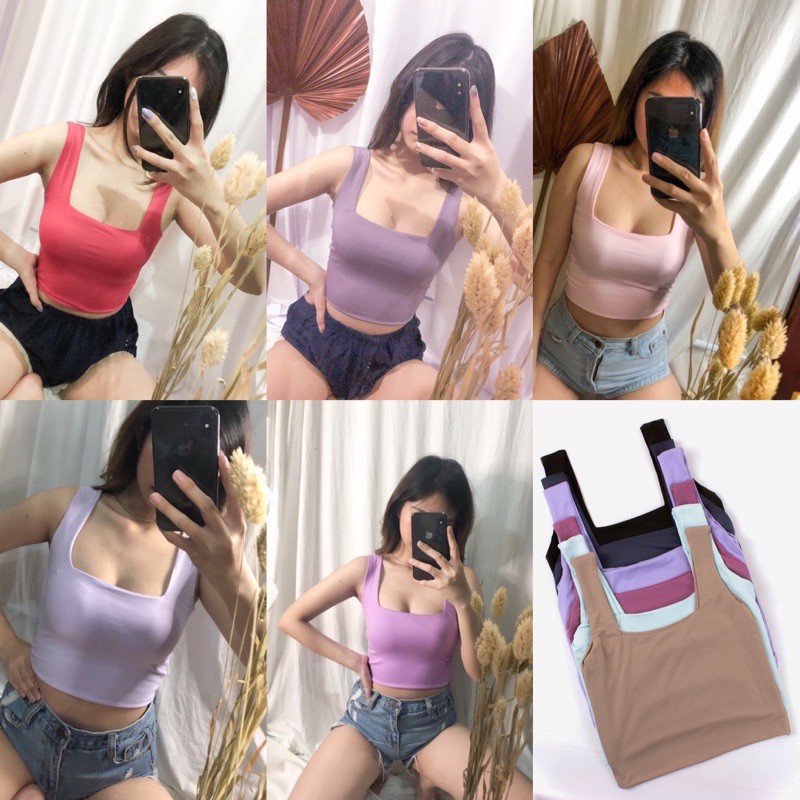 ILONA - Eveline atasan crop tanktop jersey 041