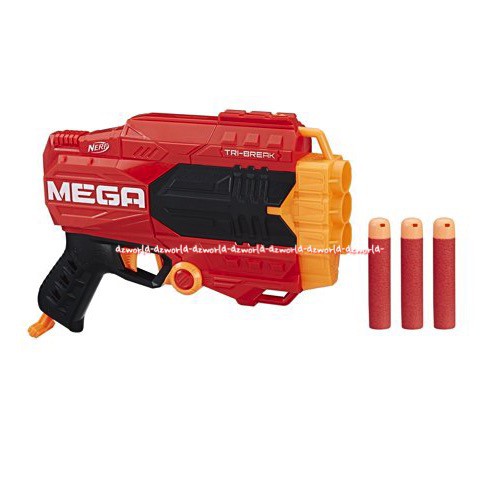 Nerf Mega n Strike Tribreak Pistol Mainan Dengan Peluru Busa