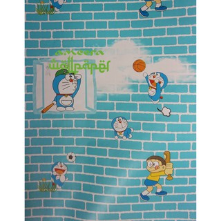 Wallpaper Stiker  DInding  Motif Doraemon  3D Bata Biru 