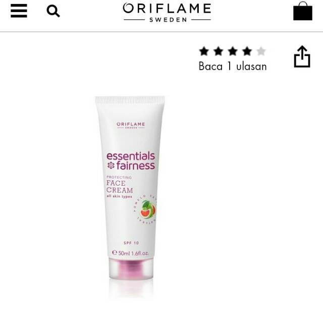 Essential Fairness Face Cream SPF 20 Oriflame