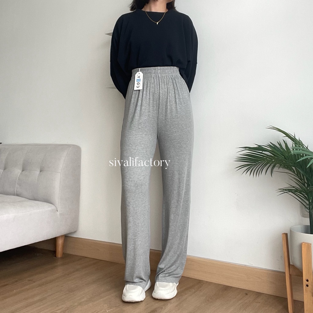 Barley Pants 710 - Knit Pants Cullote - Celana Kulot Knit - Celana Wanita Highwaist