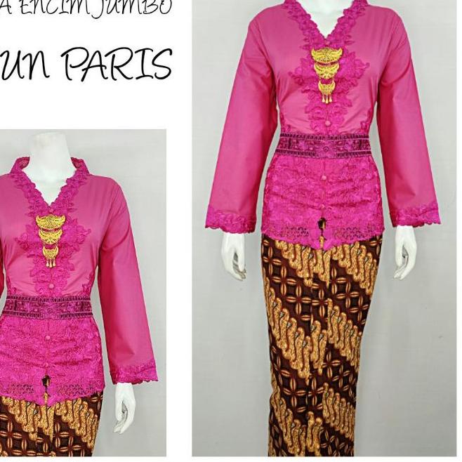 ➯ Indah KEBAYA ENCIM JUMBO MODERN LENGAN PANJANG BORDIR SENADA Katun Paris KEBAYA WISUDA KEBAYA KATU